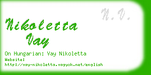 nikoletta vay business card